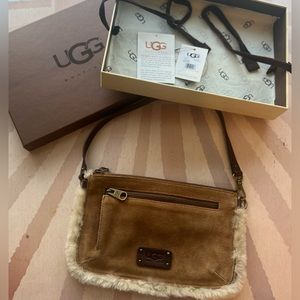 UGG chestnut wristlet - y2k style - suede & faux fur